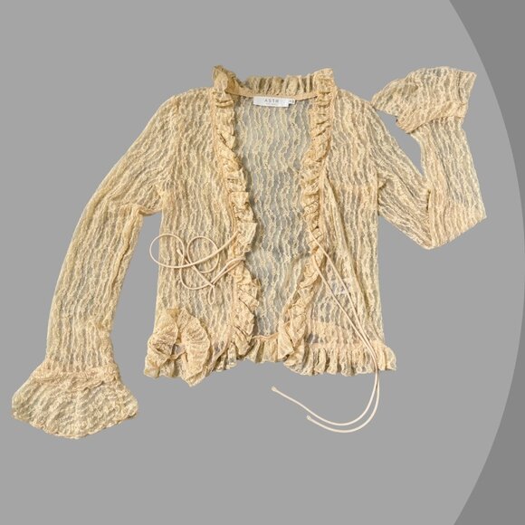 ASTR Ruffled Lace Tie Top, XS - Picture 1 of 2